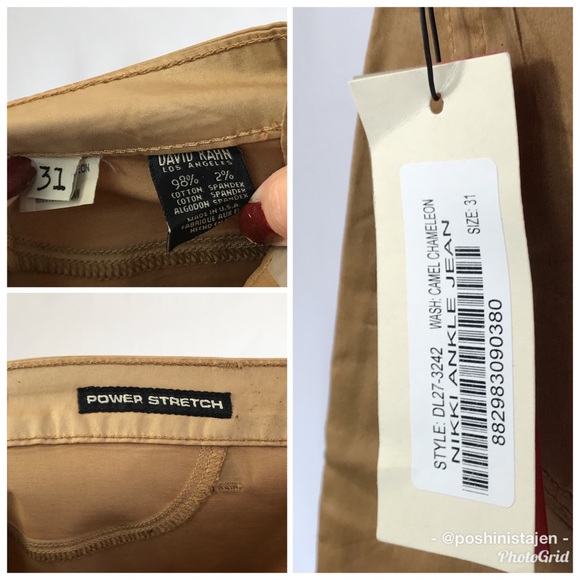❌ NWT David Kahn Nikki Ankle Jean In Camel - Picture 4 of 6